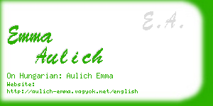 emma aulich business card